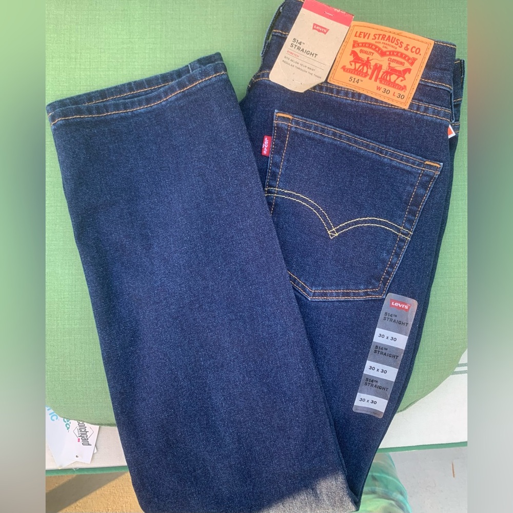NWT Levi's Denim 514 Men's Dark Indigo Straight W30”x L30”